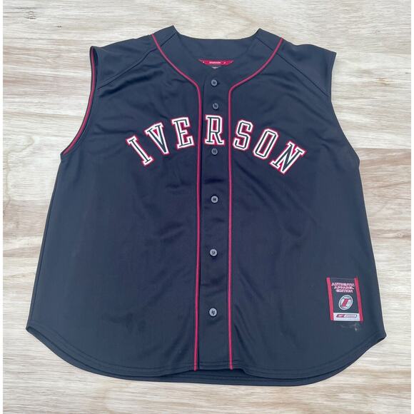 Rare‎ Allen Iverson Reebok Sewn I3 Basketball Limited Edition LE Jersey Black L - Picture 1 of 5